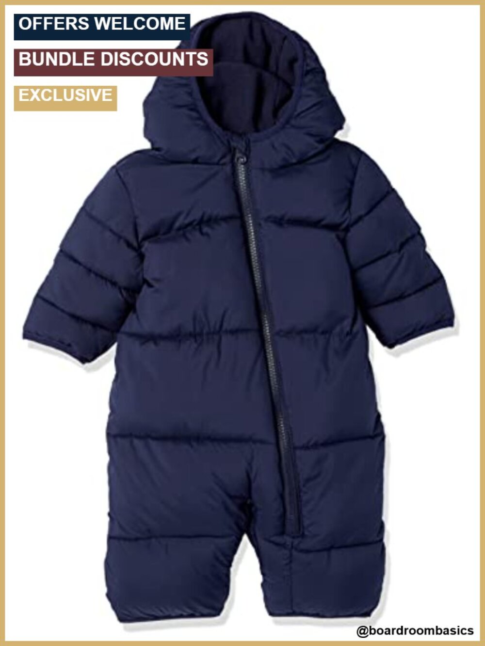 Unisex Baby Water-Resistant Puffer Snowsuit Hooded Winter